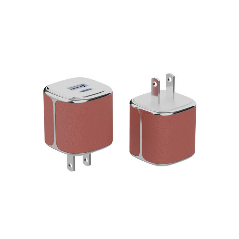 Powerful Type C Wall Charger USB-C And USB-A PD GaN Wall Charger With Leather Shell